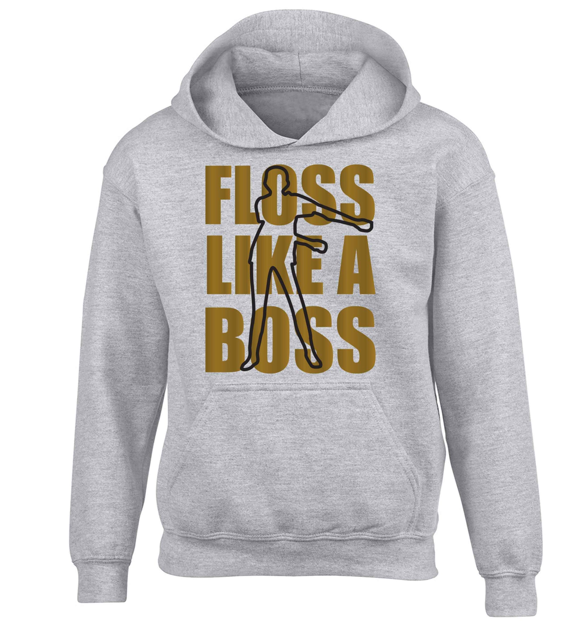 Floss like a boss children's grey hoodie 12-13 Years