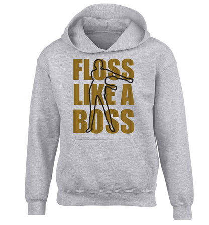 Floss like a boss children's grey hoodie 12-13 Years
