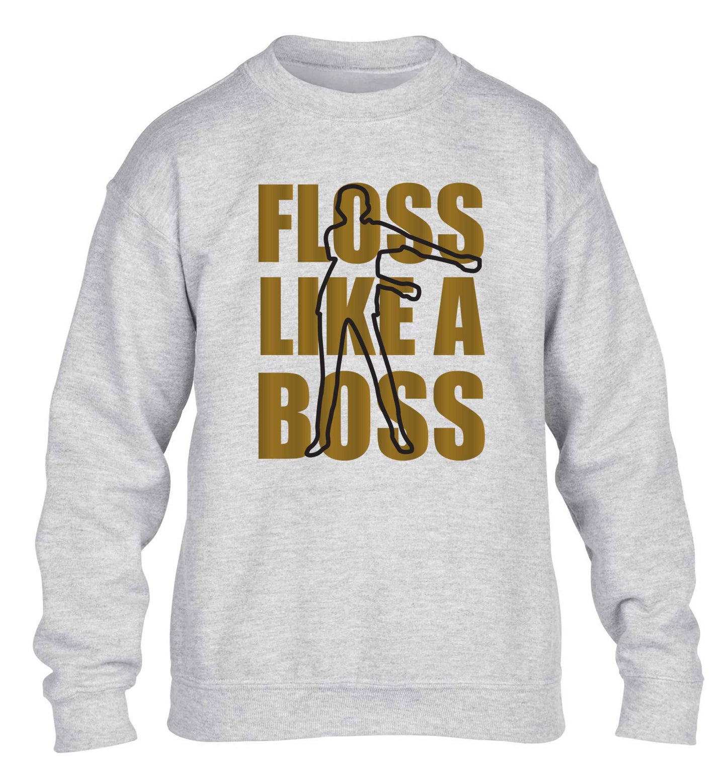 Floss like a boss children's grey sweater 12-13 Years