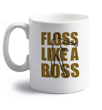 Floss like a boss right handed white ceramic mug 