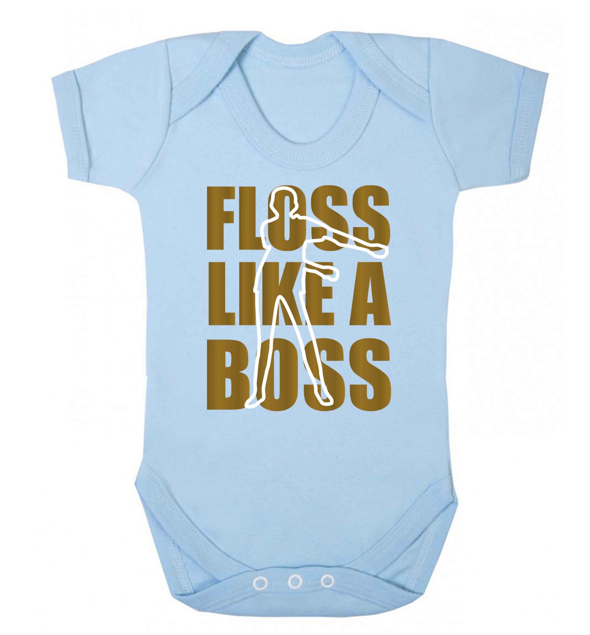 Floss like a boss Baby Vest pale blue 18-24 months