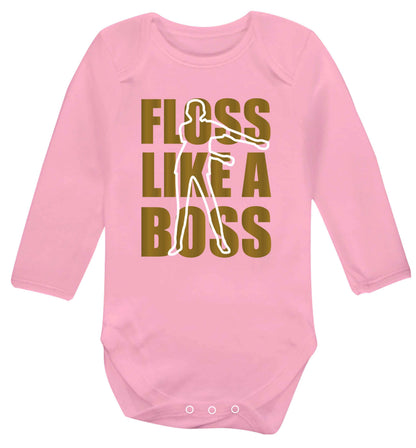 Floss like a boss Baby Vest long sleeved pale pink 6-12 months