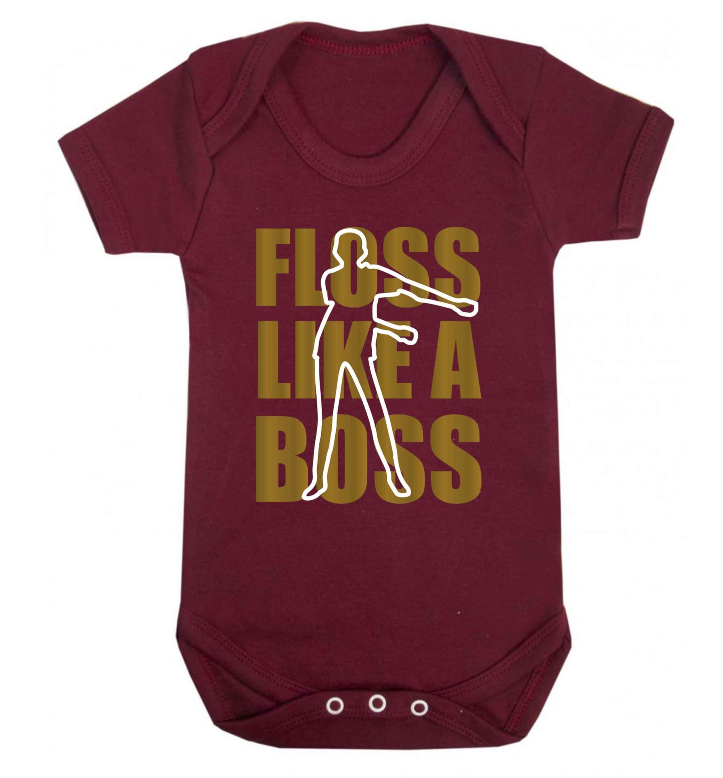 Floss like a boss Baby Vest maroon 18-24 months