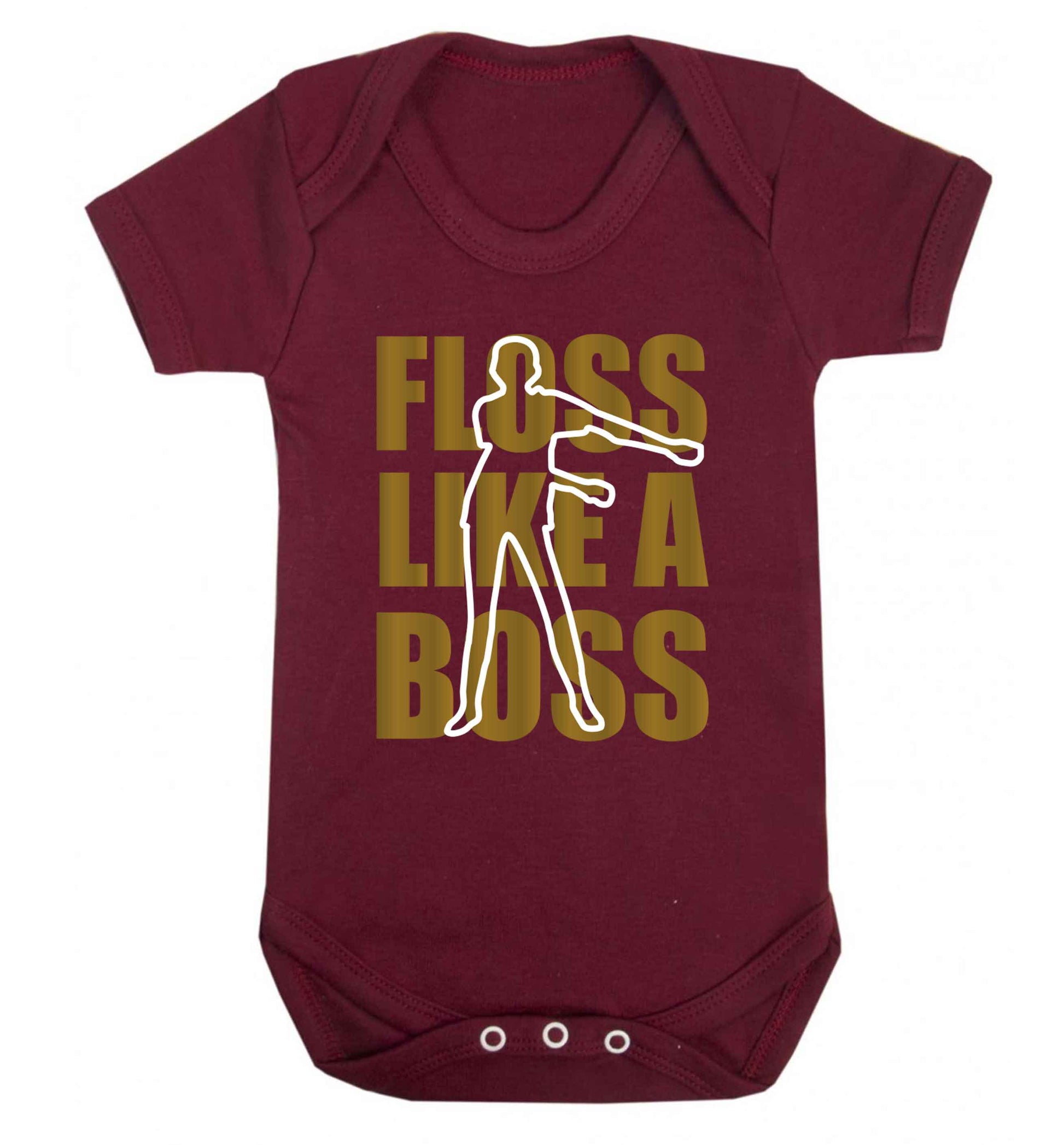 Floss like a boss Baby Vest maroon 18-24 months