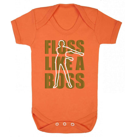 Floss like a boss Baby Vest orange 18-24 months