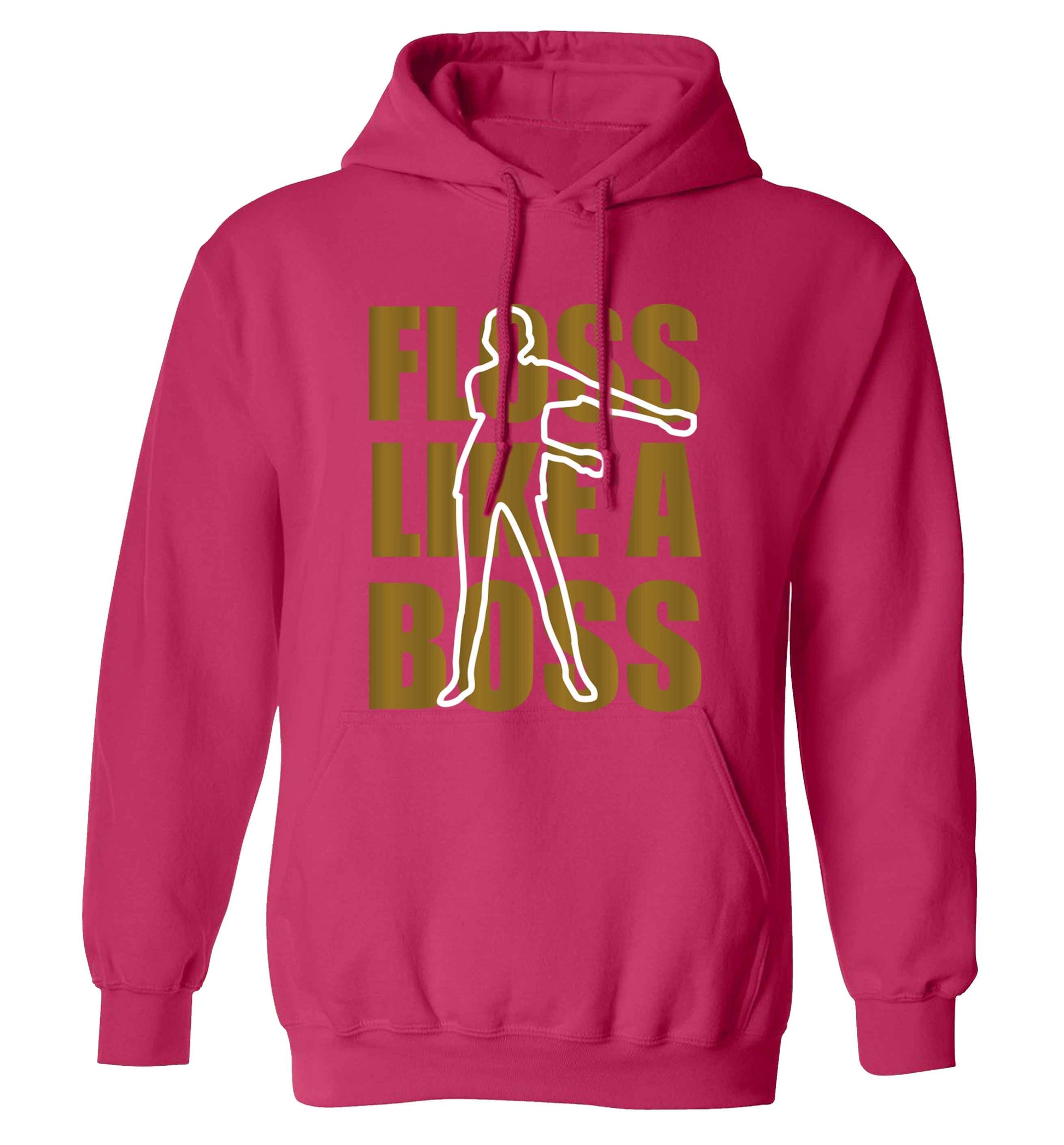 Floss like a boss adults unisex pink hoodie 2XL
