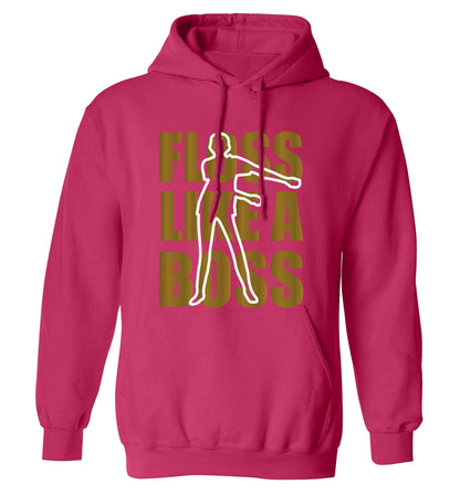 Floss like a boss adults unisex pink hoodie 2XL