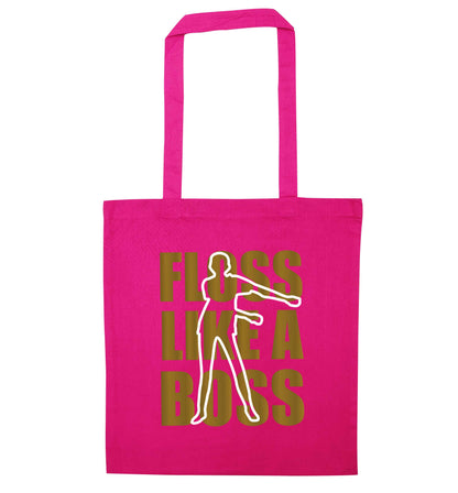 Floss like a boss pink tote bag