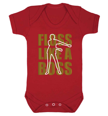 Floss like a boss Baby Vest red 18-24 months