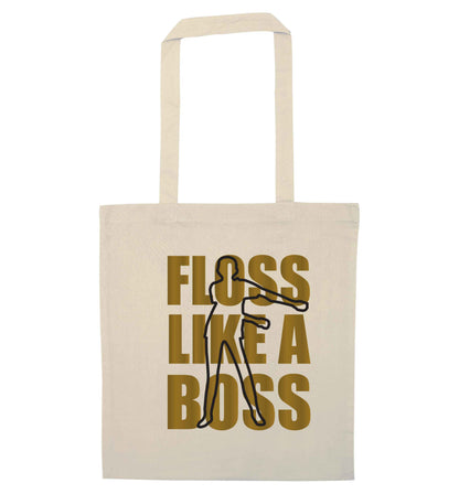Floss like a boss natural tote bag