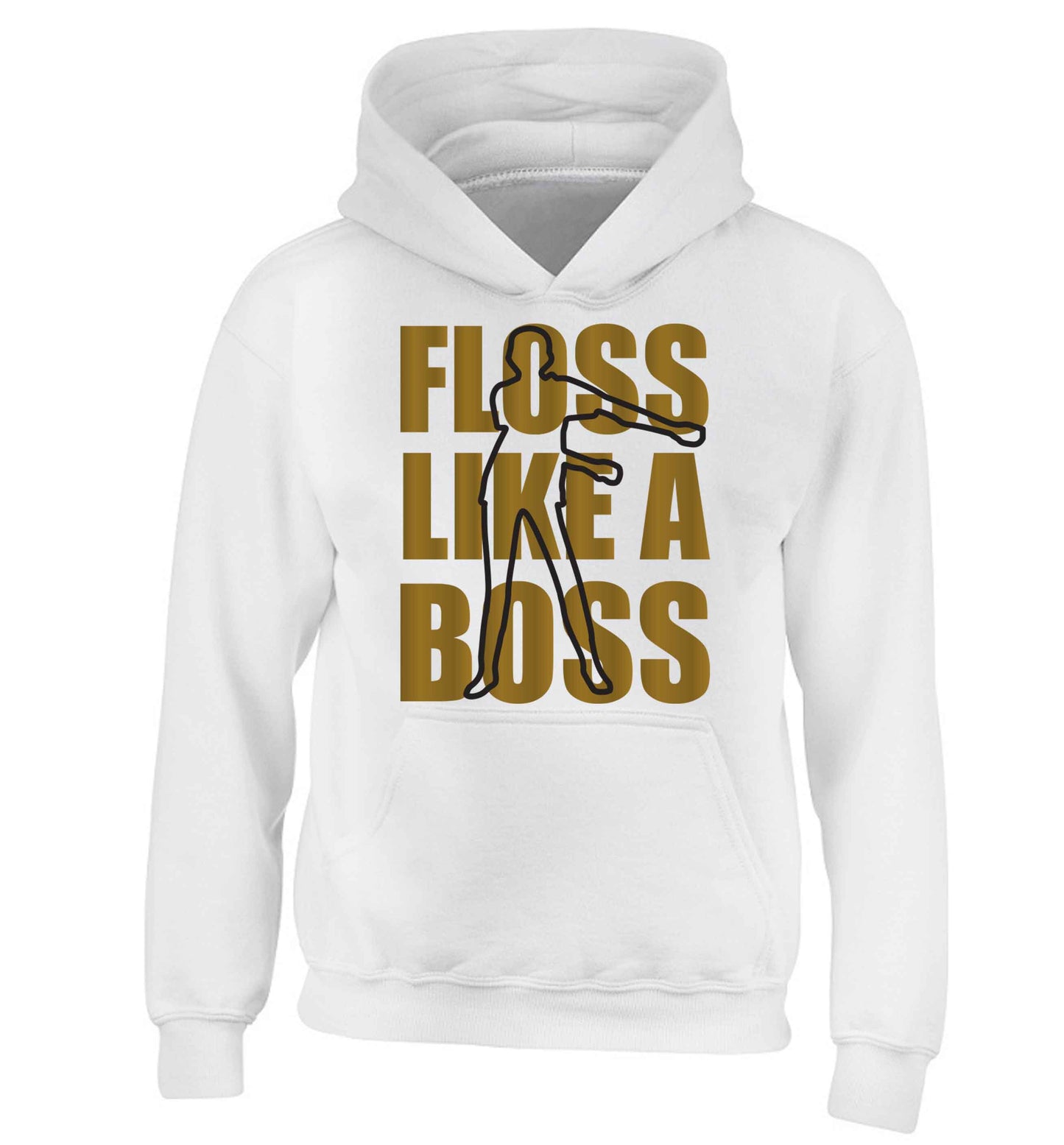 Floss like a boss children's white hoodie 12-13 Years