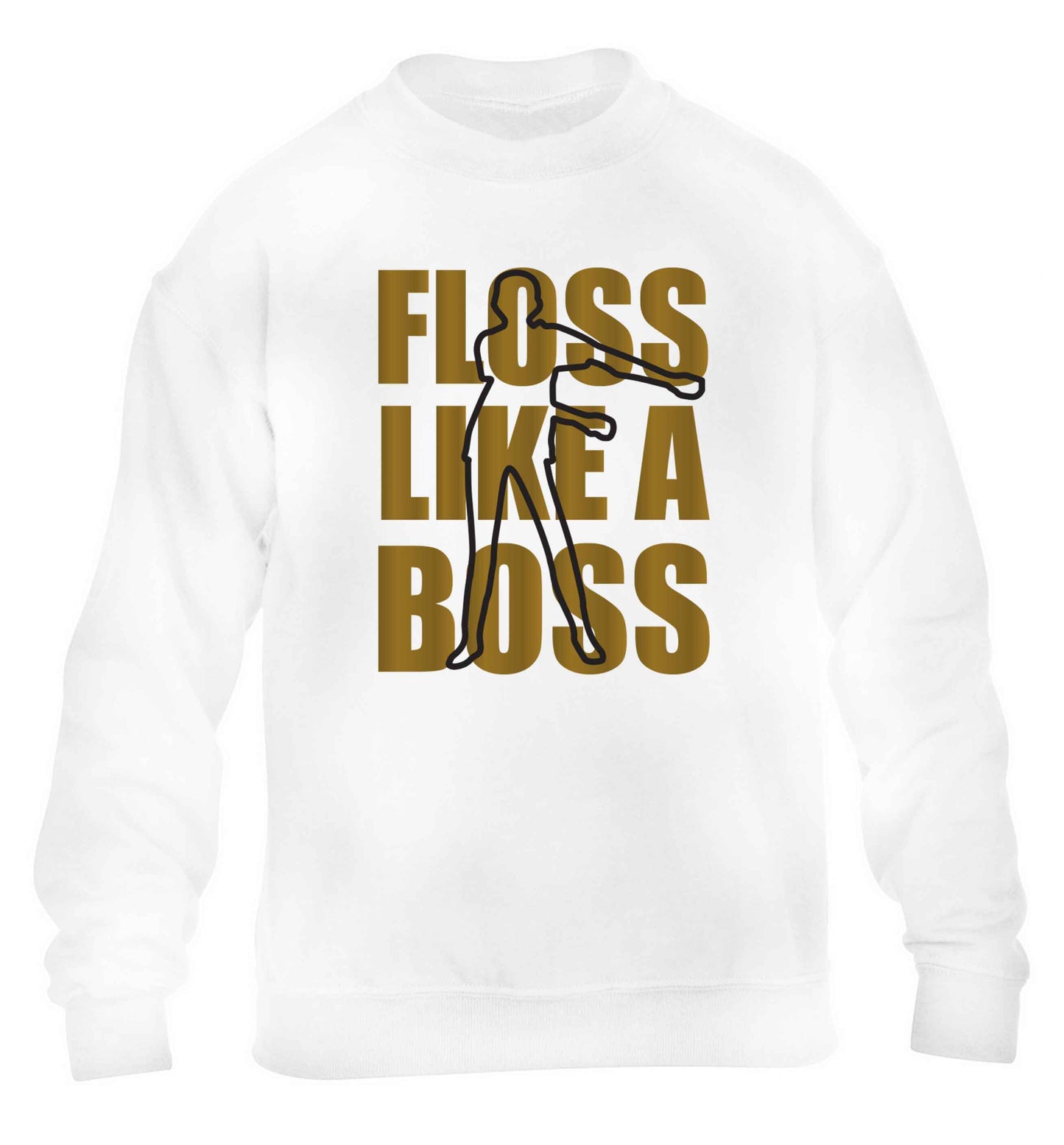 Floss like a boss children's white sweater 12-13 Years
