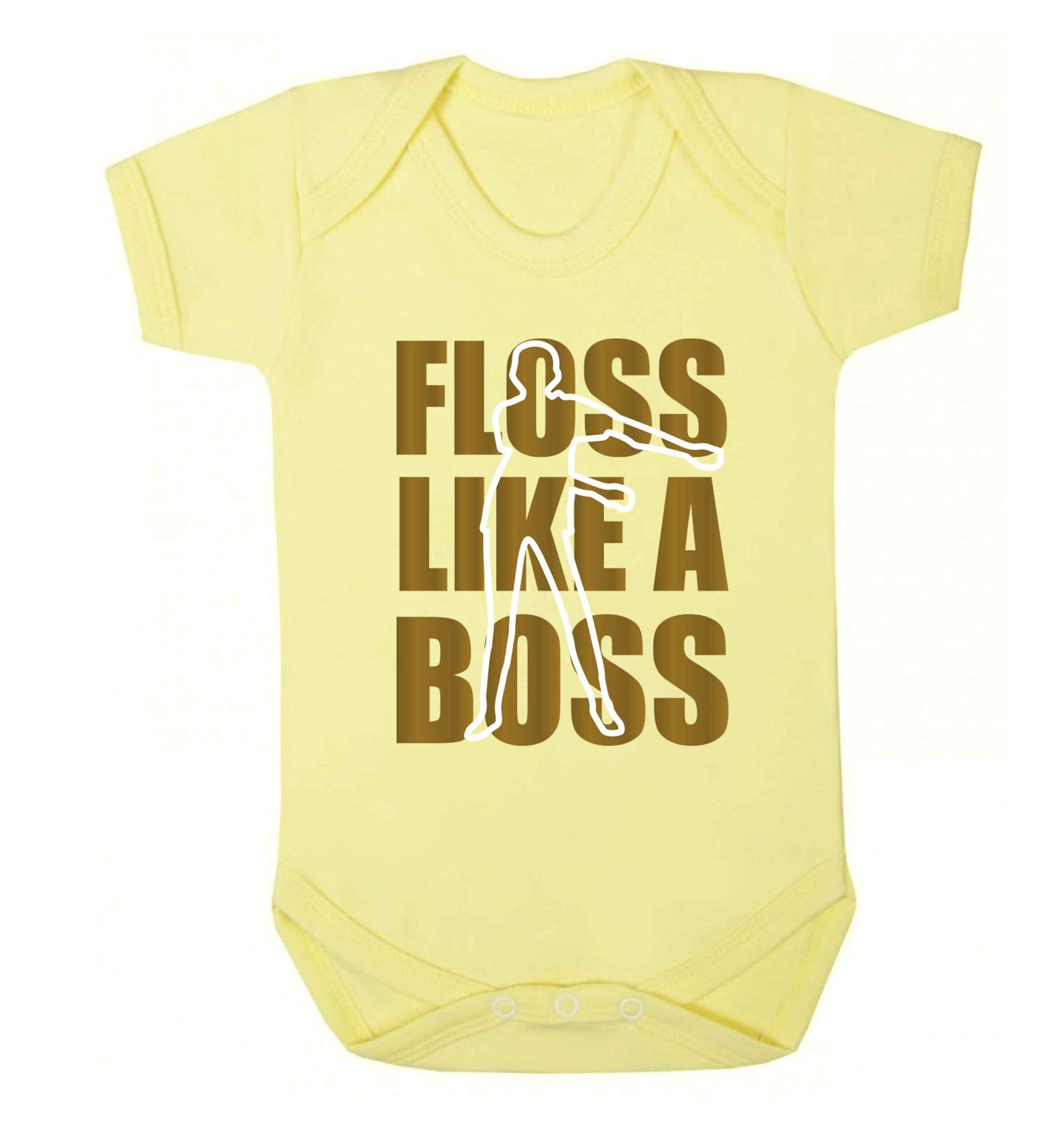 Floss like a boss Baby Vest pale yellow 18-24 months