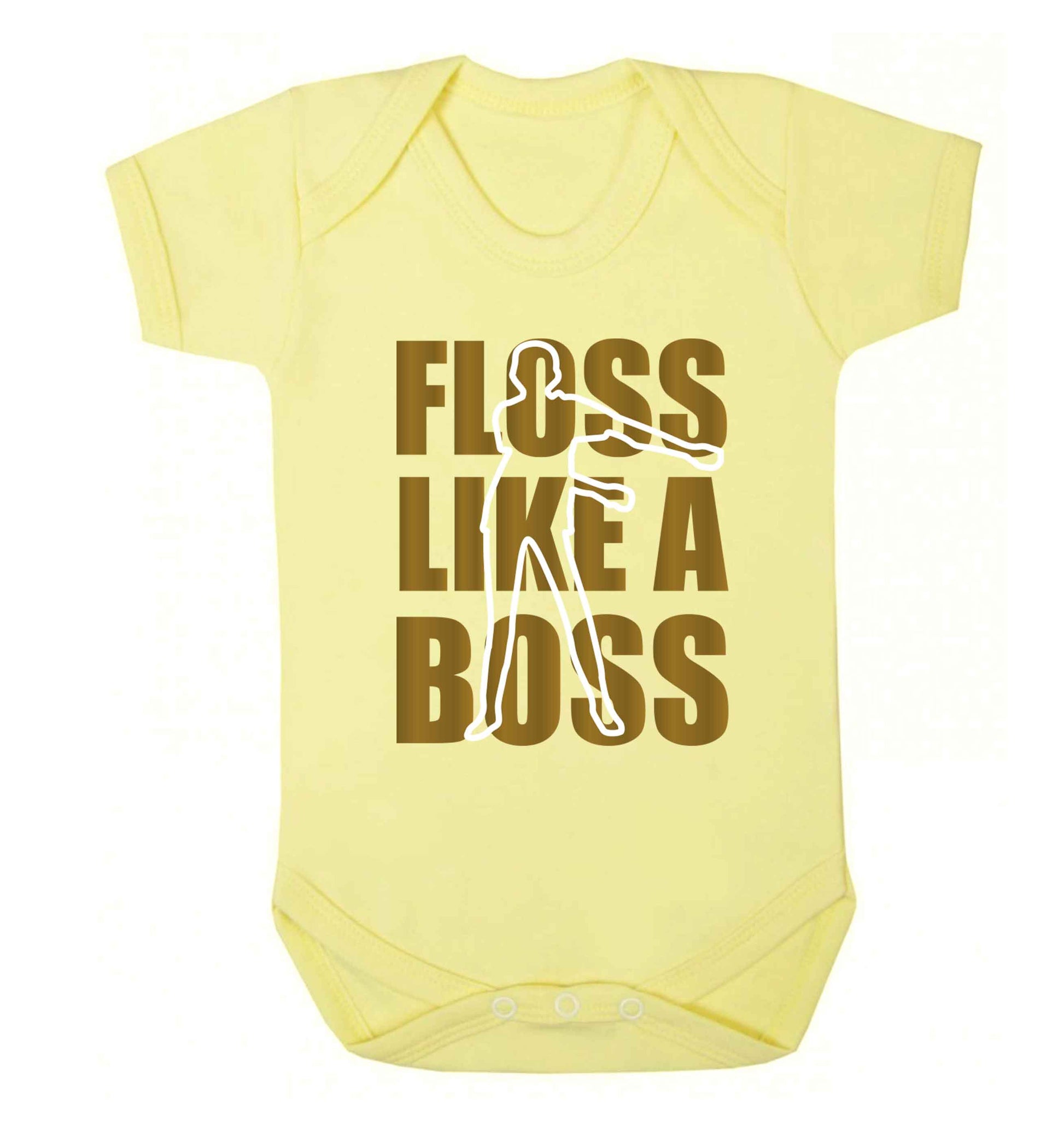 Floss like a boss Baby Vest pale yellow 18-24 months