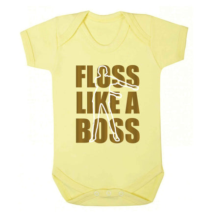 Floss like a boss Baby Vest pale yellow 18-24 months
