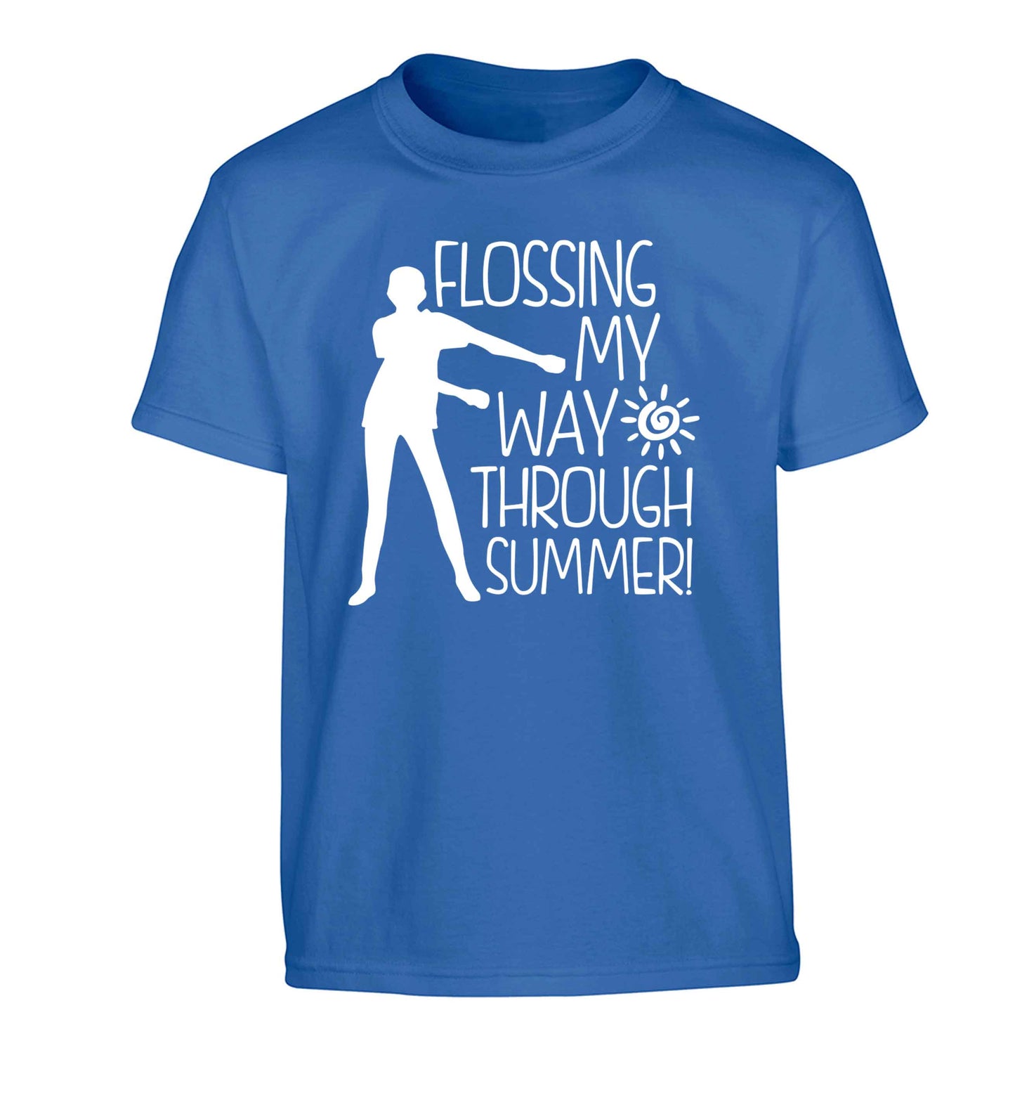 Flossing my way through summer Children's blue Tshirt 12-13 Years