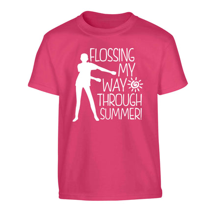 Flossing my way through summer Children's pink Tshirt 12-13 Years