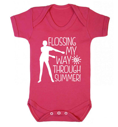 Flossing my way through summer Baby Vest dark pink 18-24 months