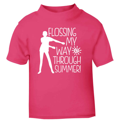 Flossing my way through summer pink Baby Toddler Tshirt 2 Years