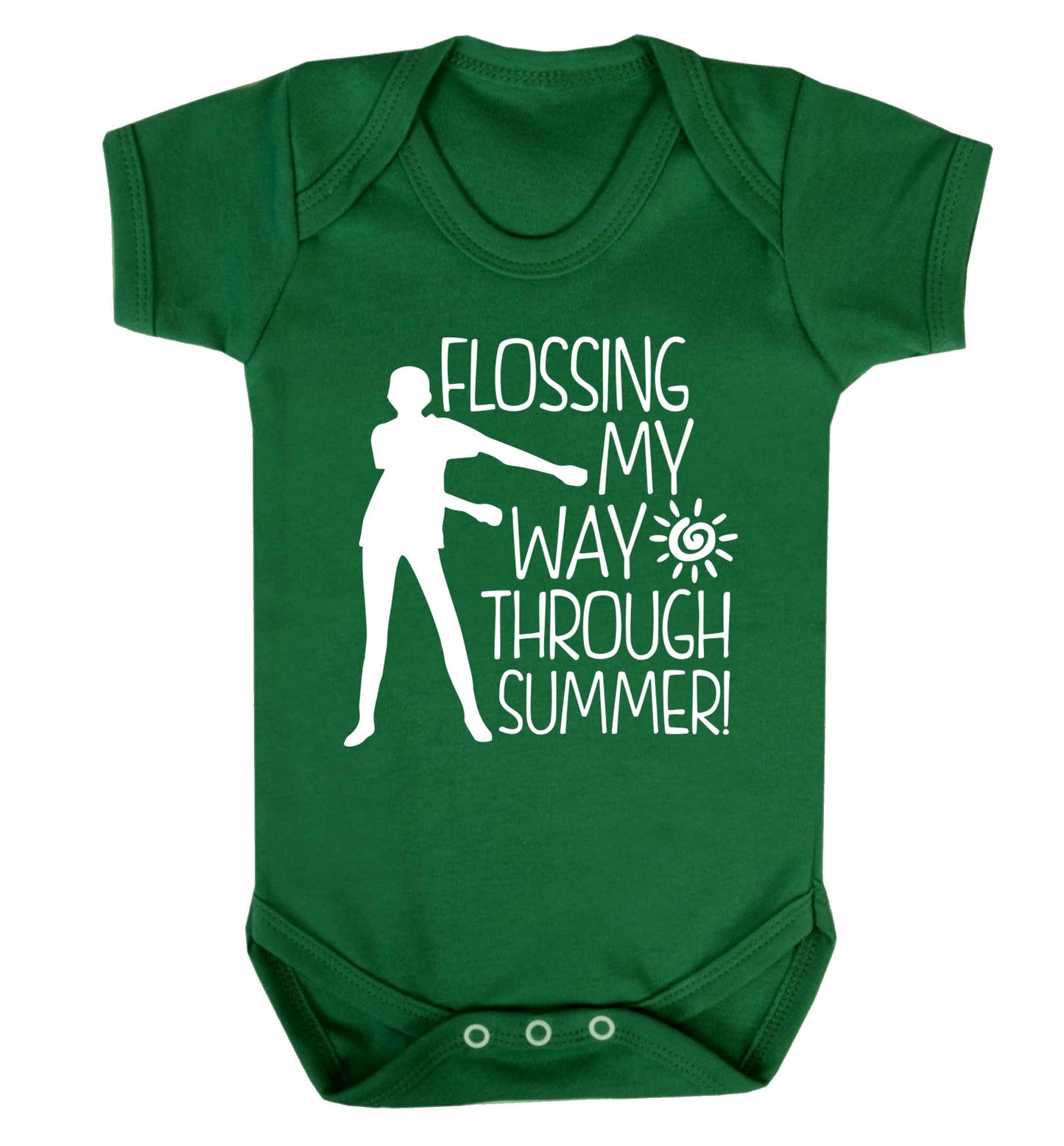 Flossing my way through summer Baby Vest green 18-24 months