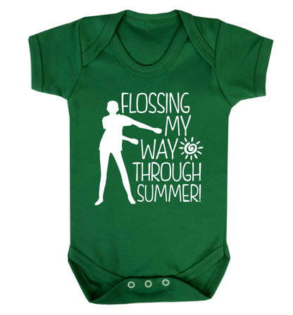 Flossing my way through summer Baby Vest green 18-24 months