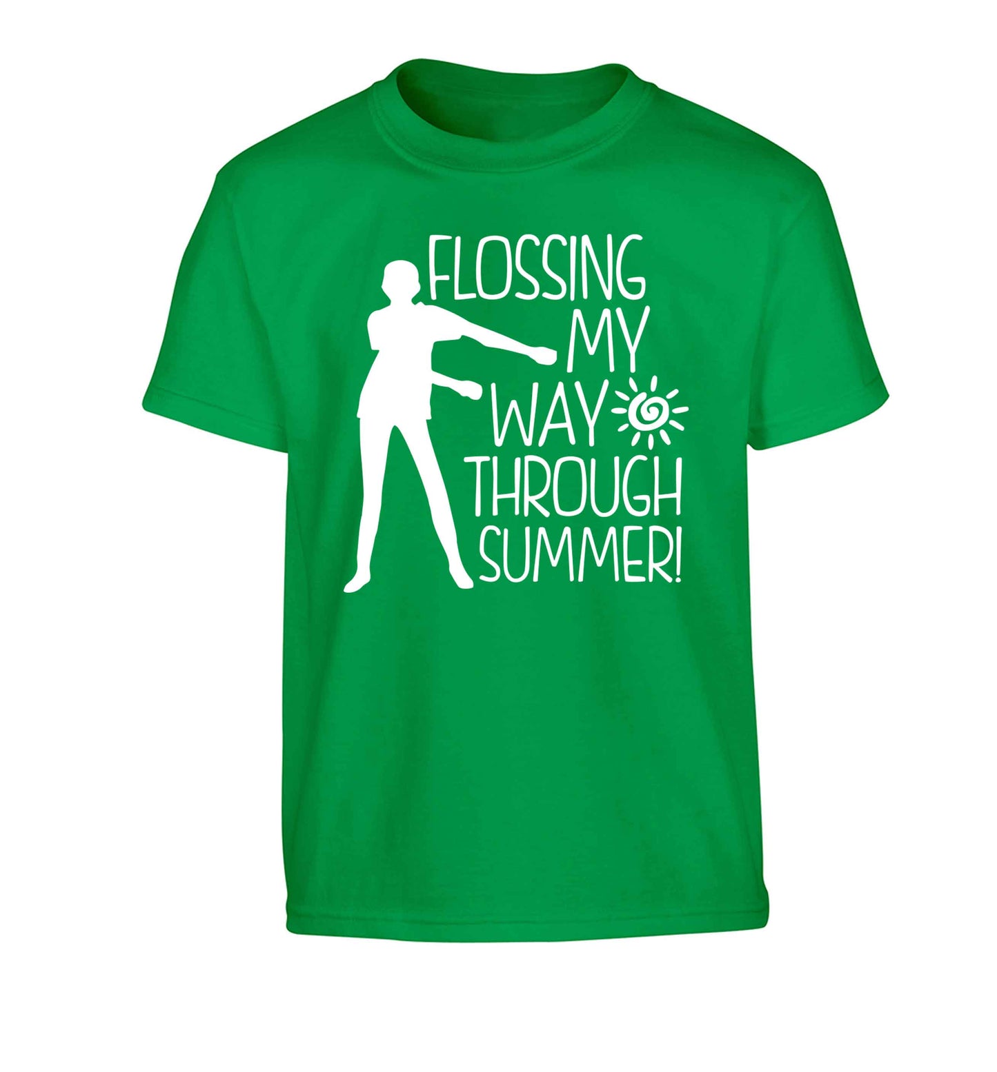 Flossing my way through summer Children's green Tshirt 12-13 Years