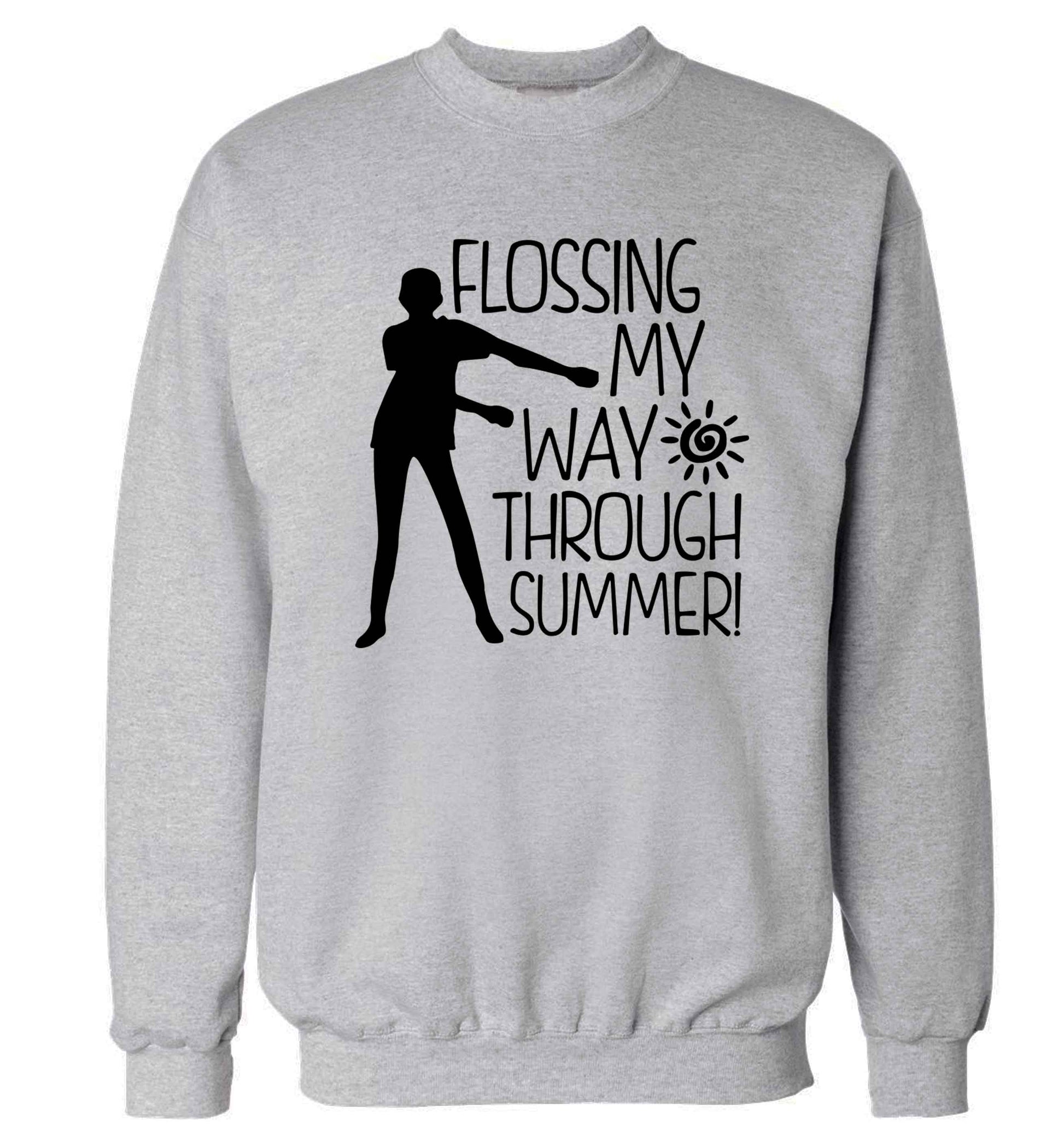 Flossing my way through summer Adult's unisex grey Sweater 2XL