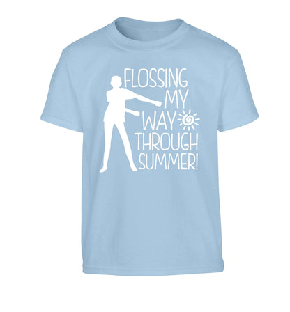 Flossing my way through summer Children's light blue Tshirt 12-13 Years