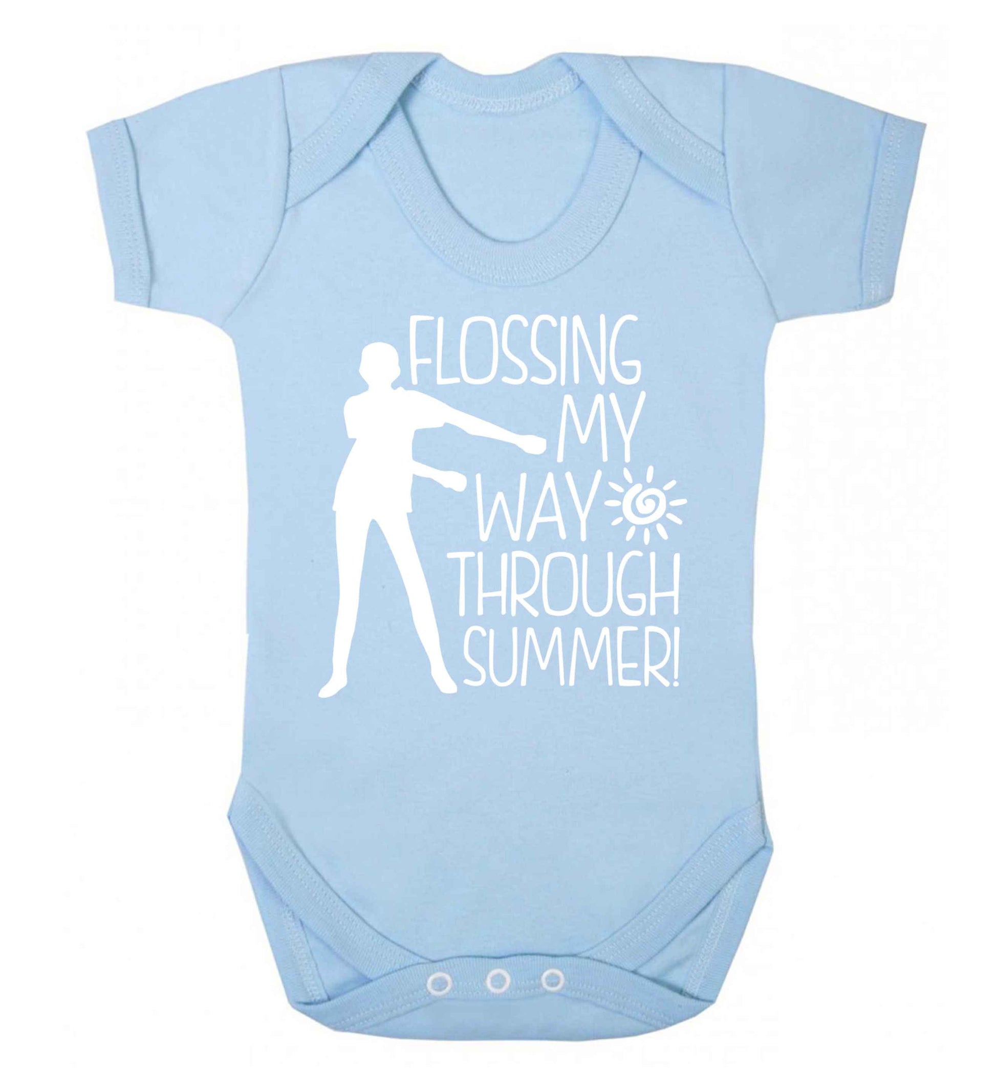 Flossing my way through summer Baby Vest pale blue 18-24 months