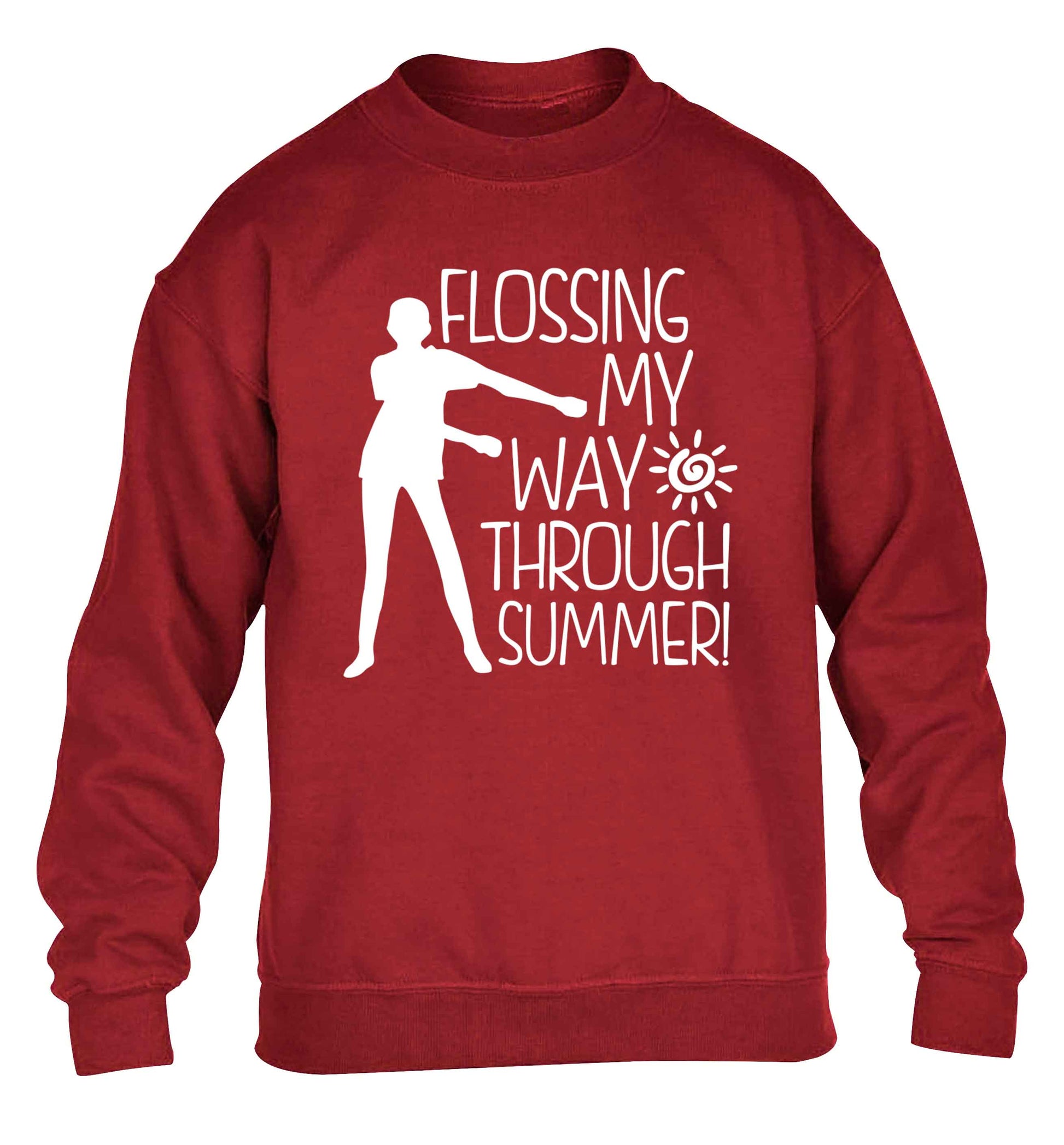 Flossing my way through summer children's grey sweater 12-13 Years