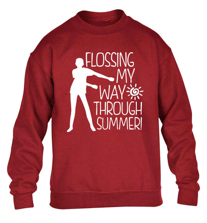 Flossing my way through summer children's grey sweater 12-13 Years