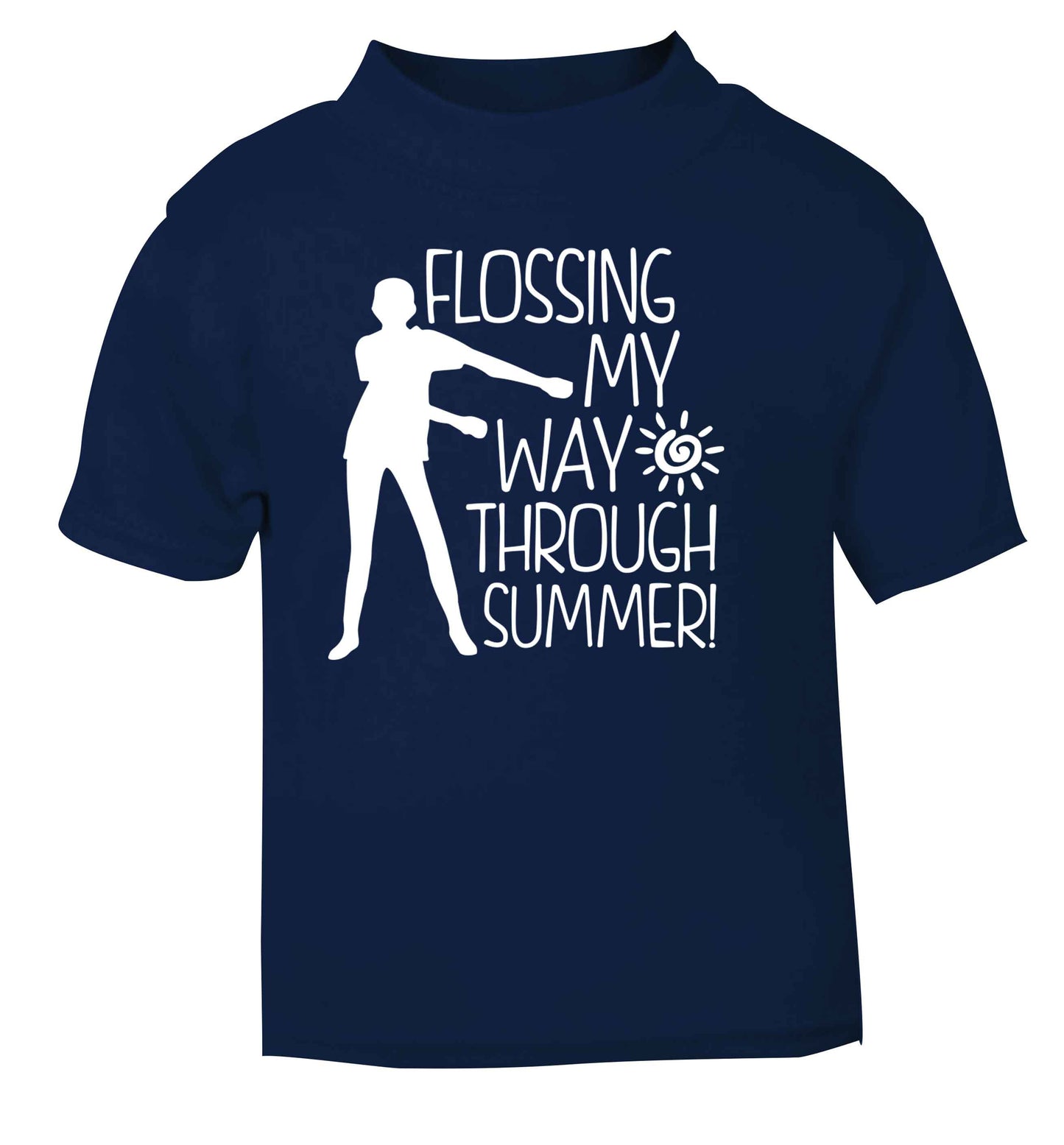 Flossing my way through summer navy Baby Toddler Tshirt 2 Years