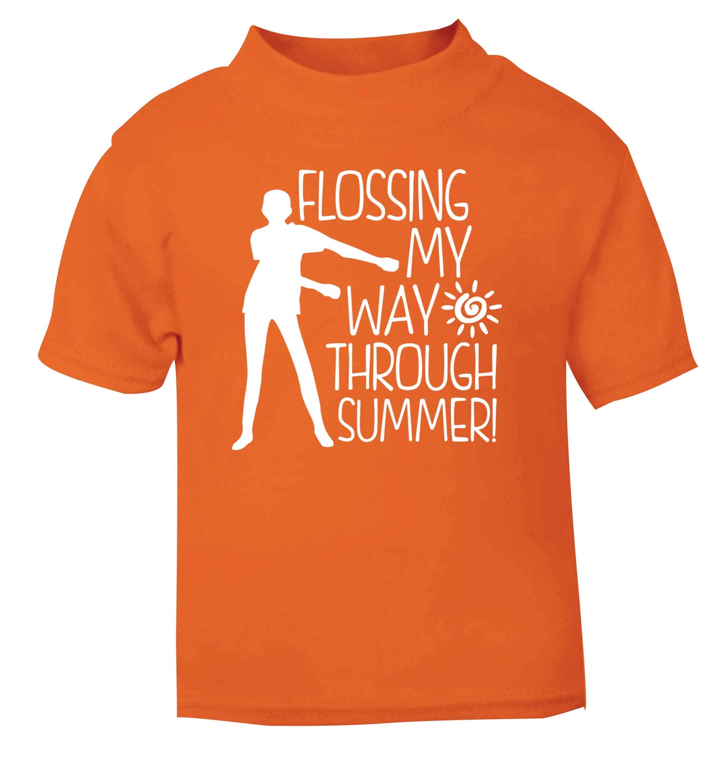 Flossing my way through summer orange Baby Toddler Tshirt 2 Years