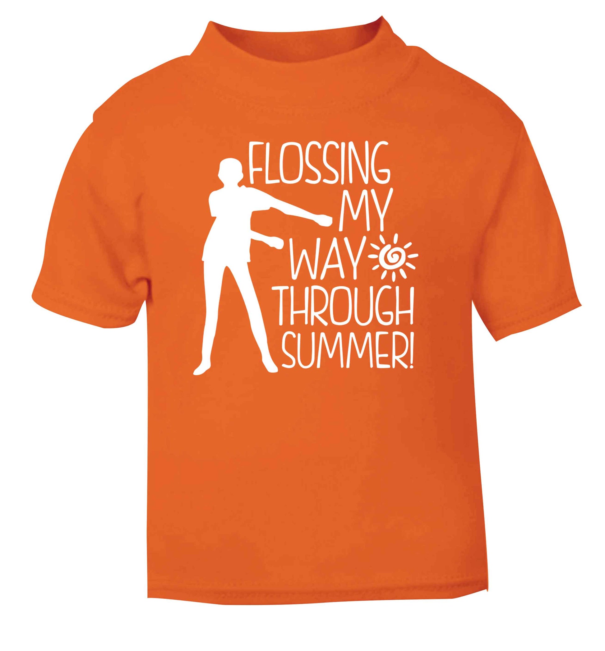 Flossing my way through summer orange Baby Toddler Tshirt 2 Years