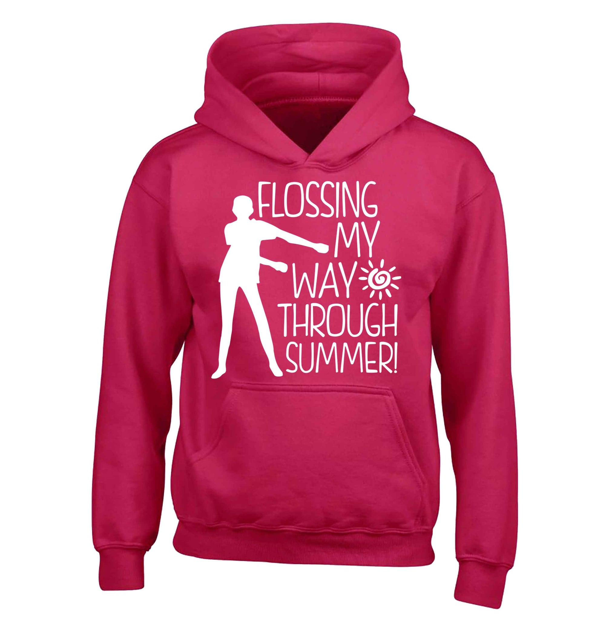 Flossing my way through summer children's pink hoodie 12-13 Years
