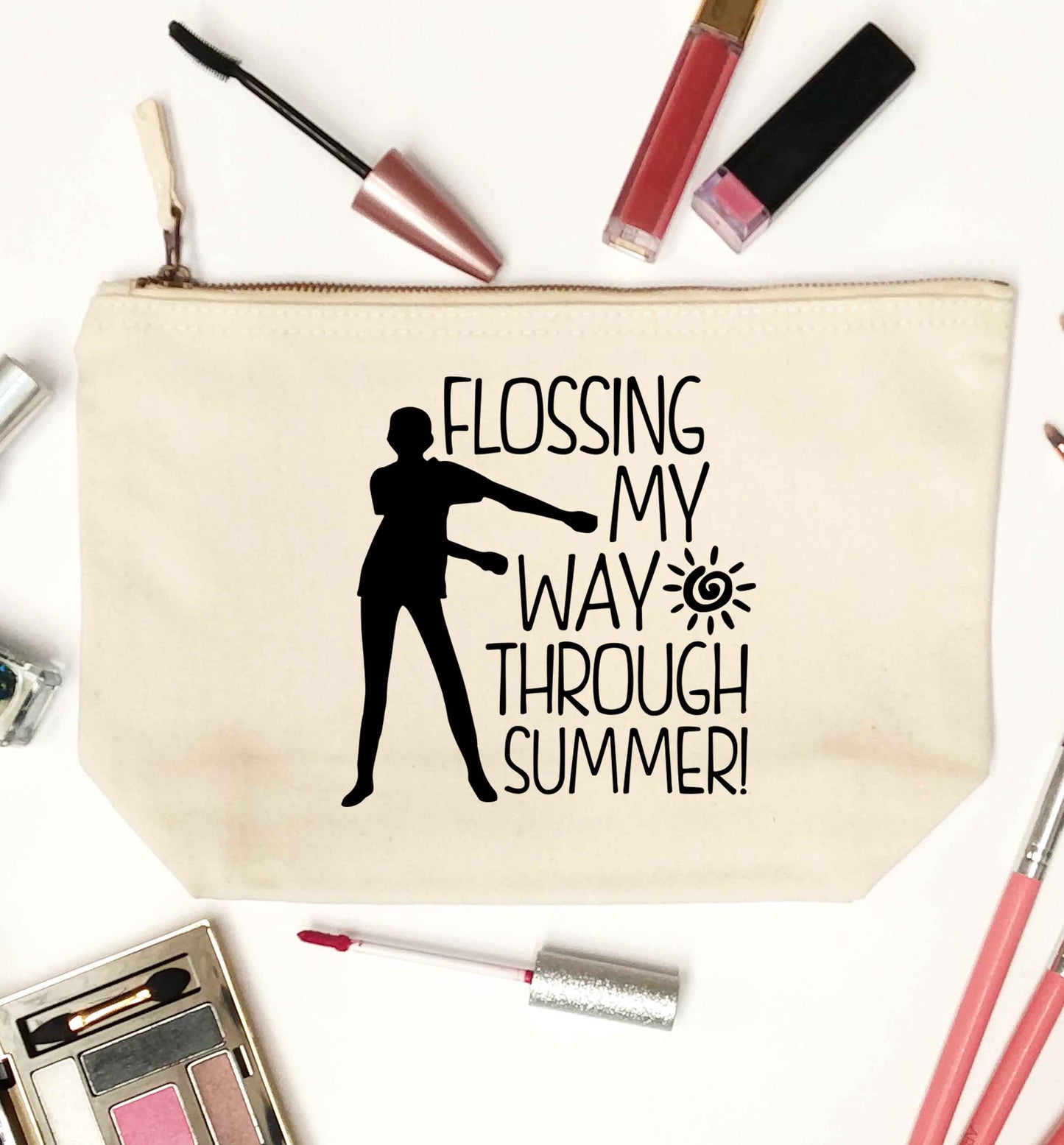 Flossing my way through summer natural makeup bag