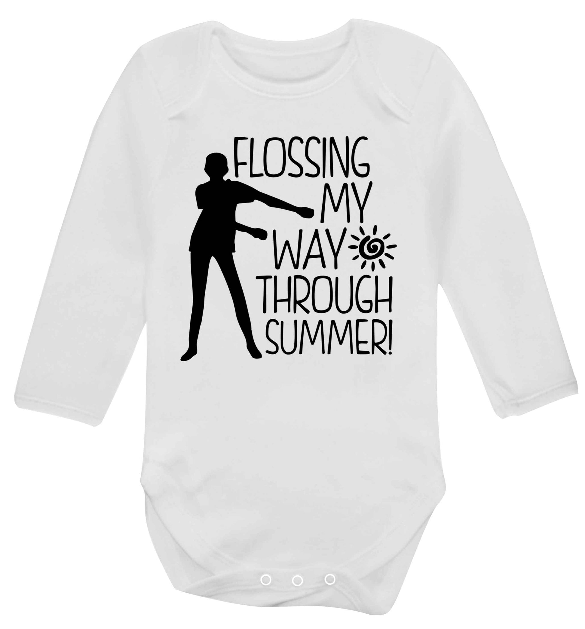 Flossing my way through summer Baby Vest long sleeved white 6-12 months