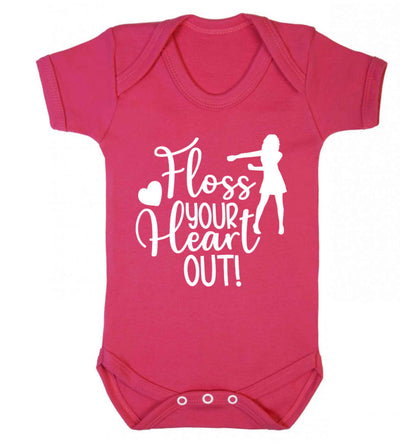 Floss your heart out Baby Vest dark pink 18-24 months