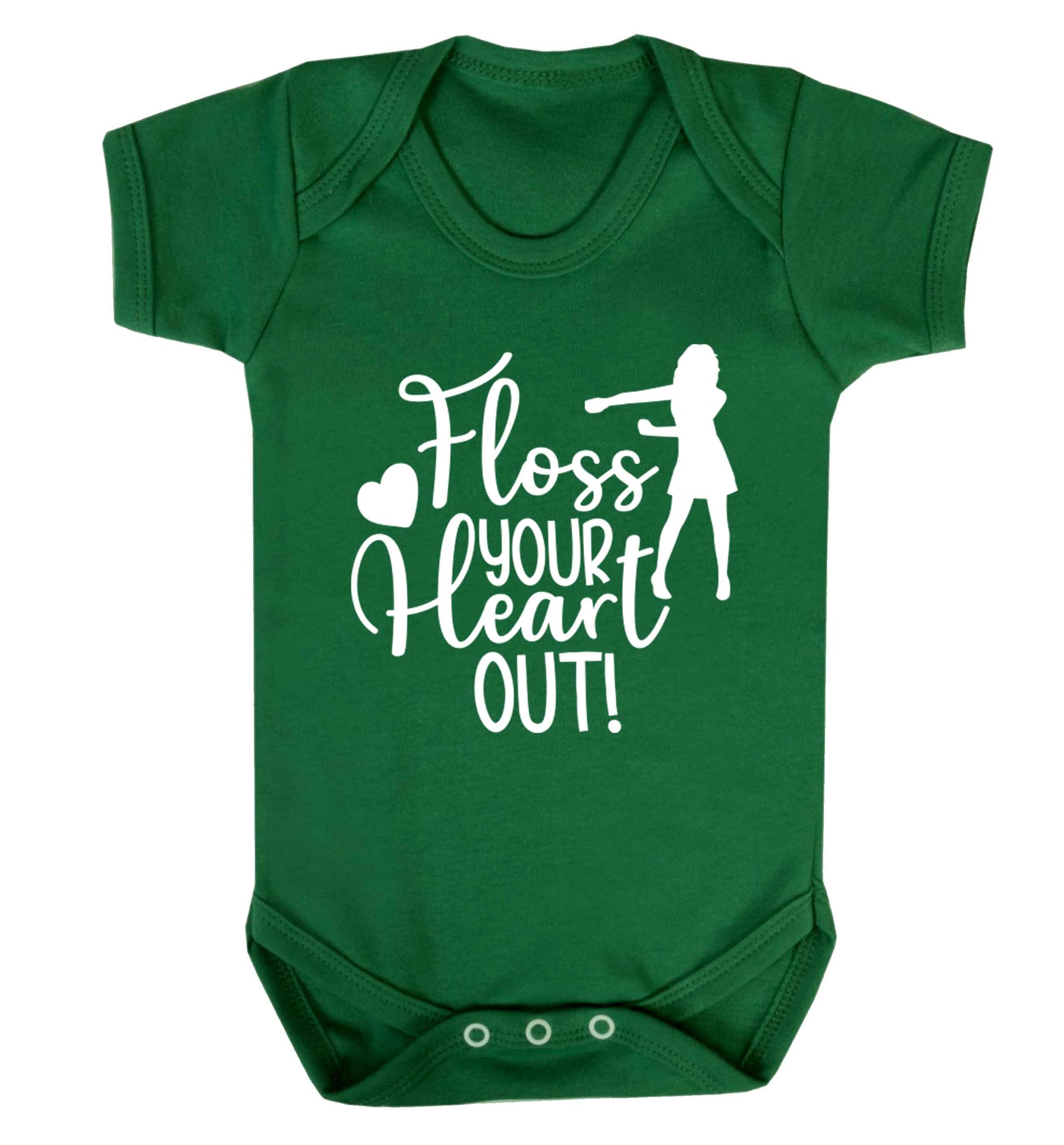 Floss your heart out Baby Vest green 18-24 months