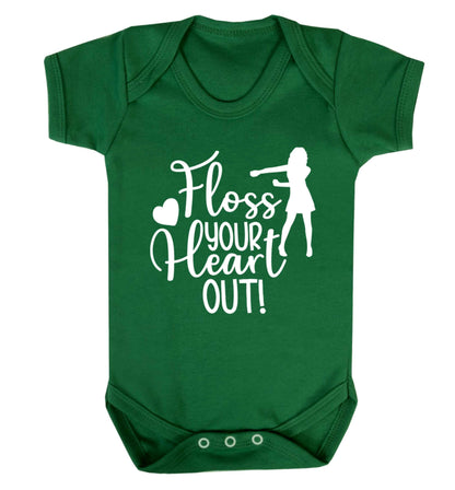 Floss your heart out Baby Vest green 18-24 months