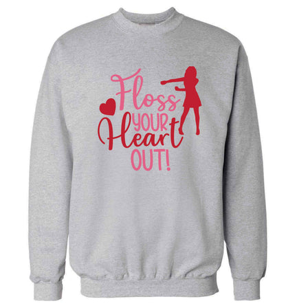 Floss your heart out Adult's unisex grey Sweater 2XL