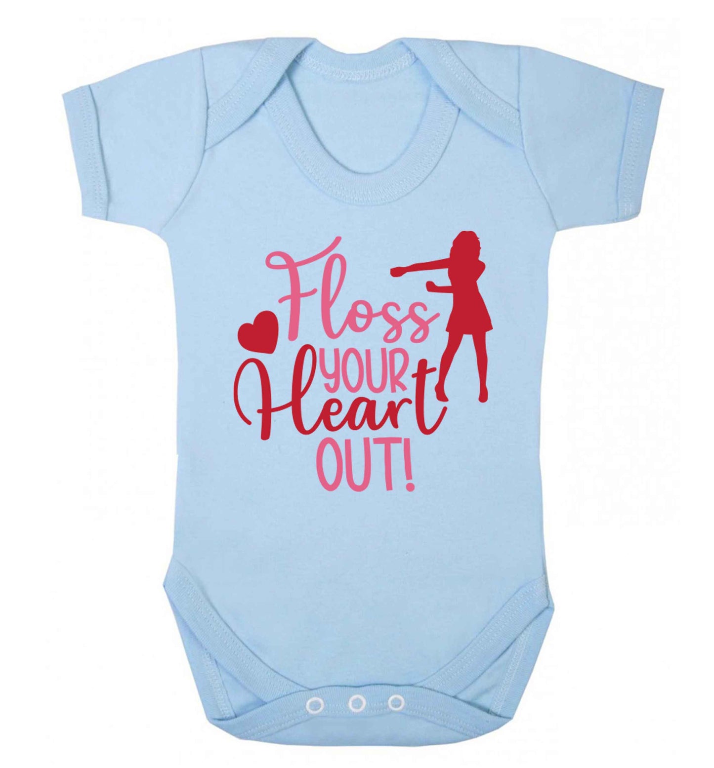 Floss your heart out Baby Vest pale blue 18-24 months