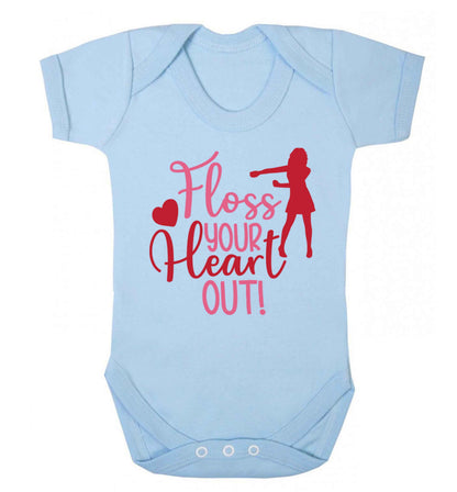 Floss your heart out Baby Vest pale blue 18-24 months