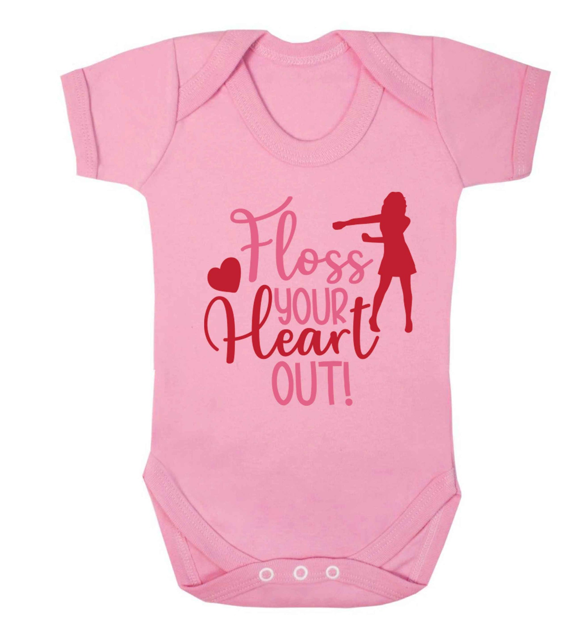 Floss your heart out Baby Vest pale pink 18-24 months