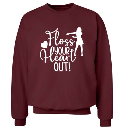 Floss your heart out Adult's unisex maroon Sweater 2XL