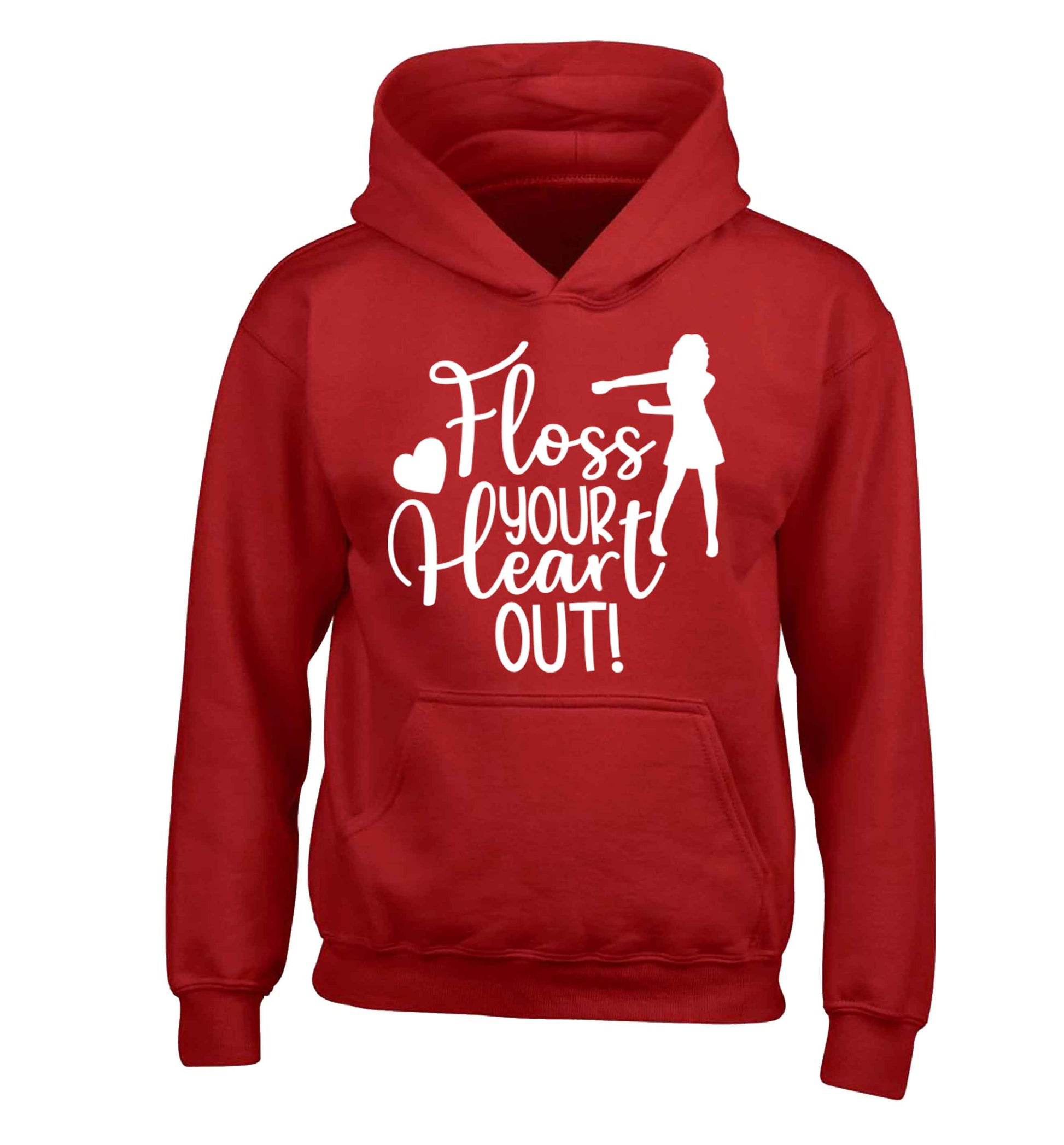 Floss your heart out children's red hoodie 12-13 Years
