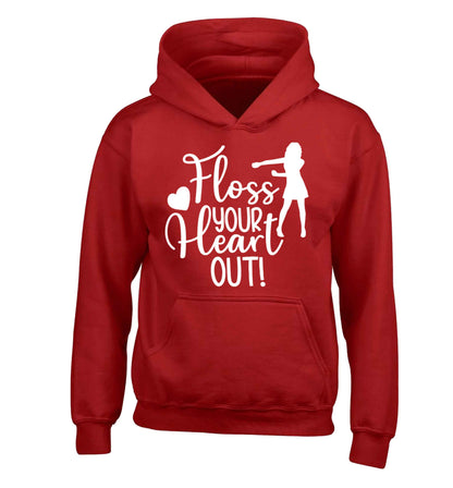 Floss your heart out children's red hoodie 12-13 Years