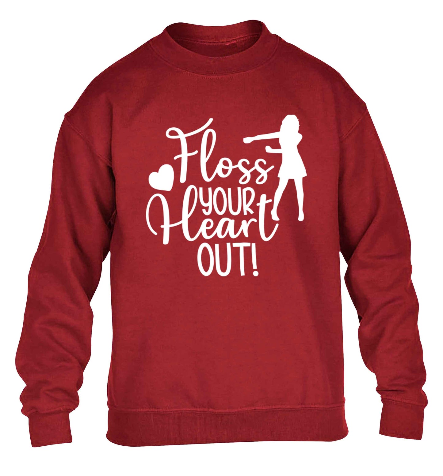 Floss your heart out children's grey sweater 12-13 Years