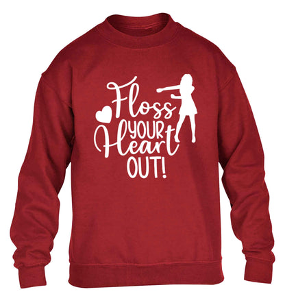 Floss your heart out children's grey sweater 12-13 Years