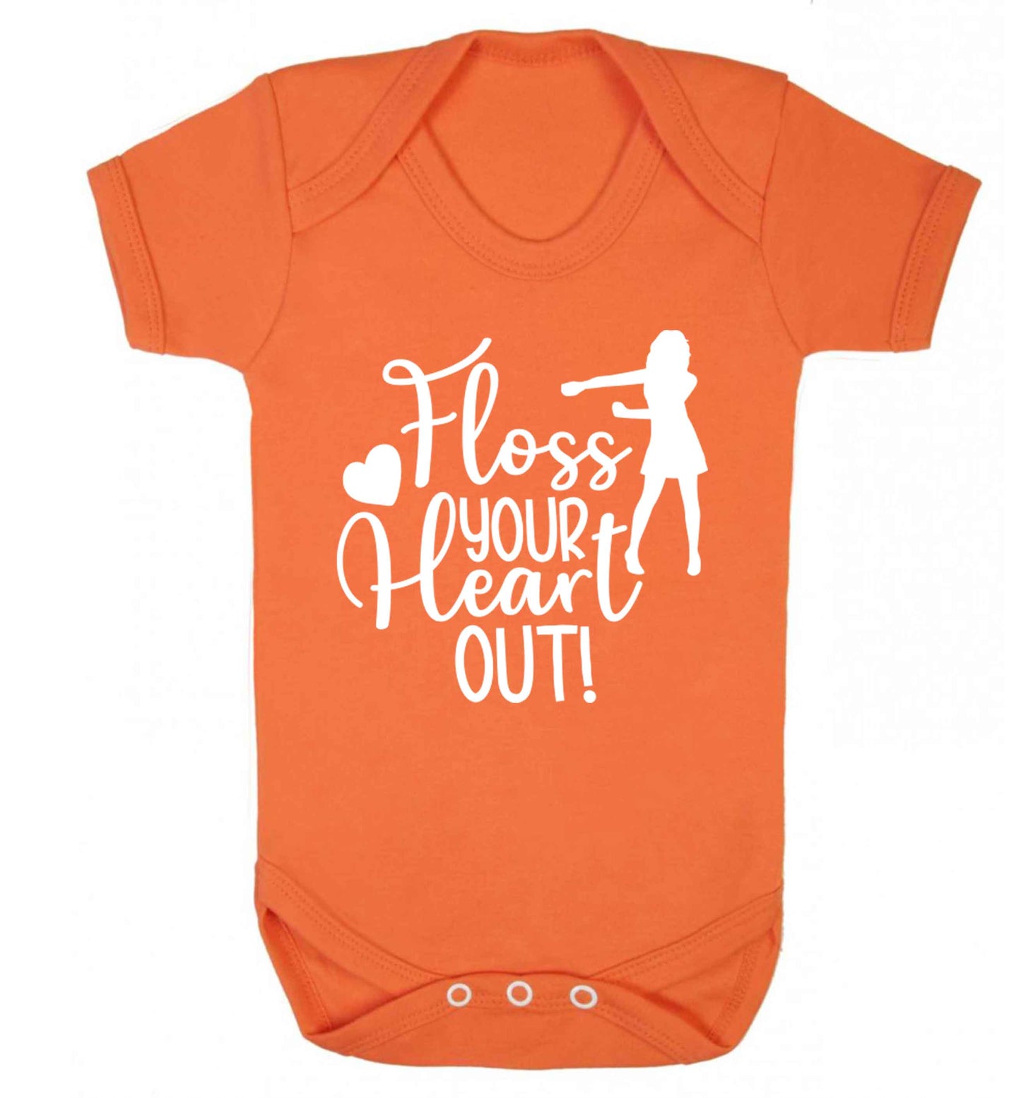 Floss your heart out Baby Vest orange 18-24 months